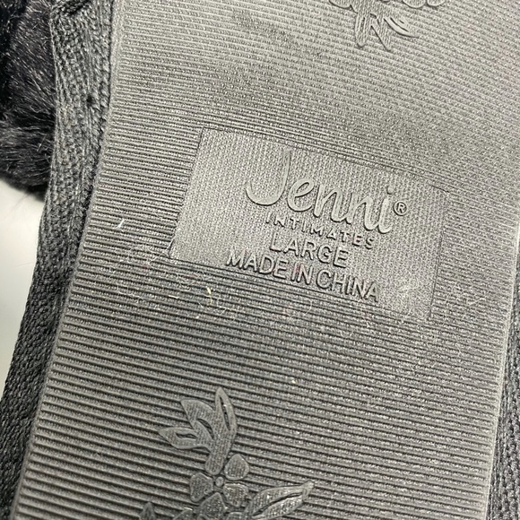 Jenni Slippers Open Toe Black Faux Fur Kiss Me L - Picture 5 of 5